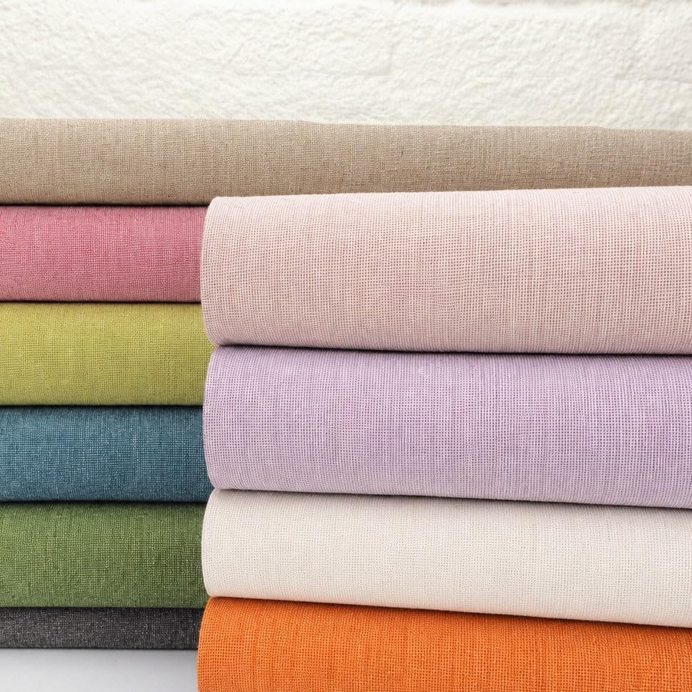Threadart Yarn Dyed Linen Fabric, Flax, 43" Wide, 1 Yard Cut, Homespun
