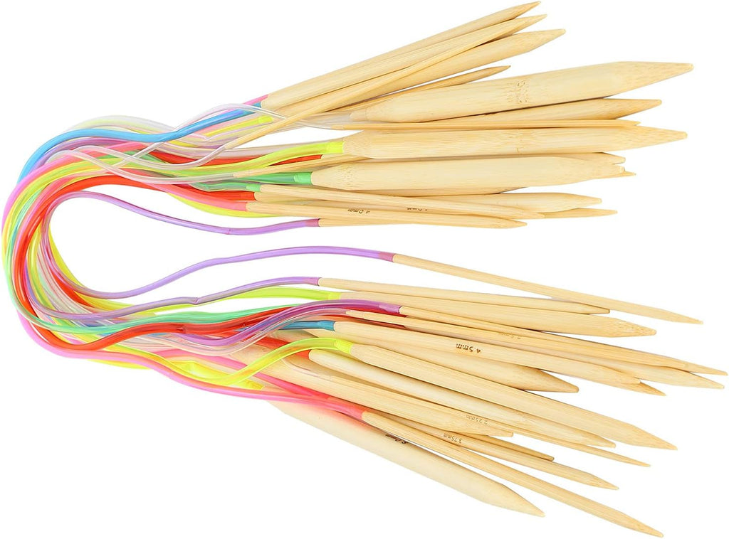 Fabater 18 Pcs Circular Knitting Needles, Bamboo Double Pointed