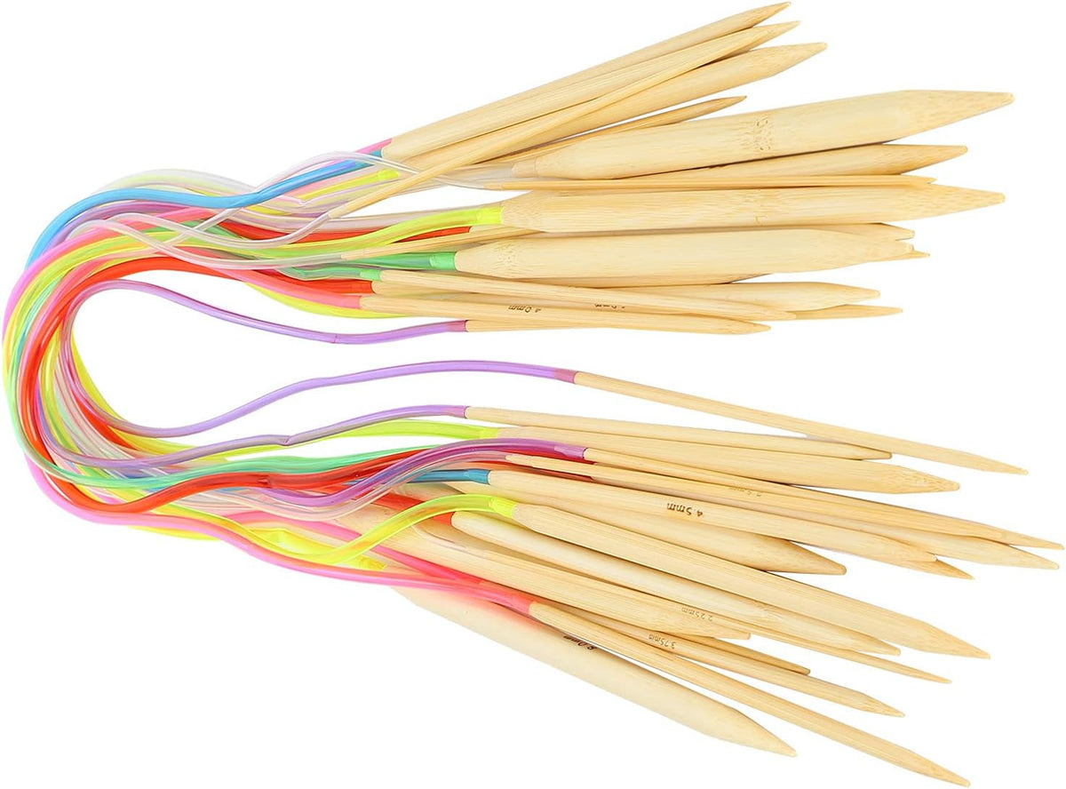 Fabater 18 Pcs Circular Knitting Needles, Bamboo Double Pointed