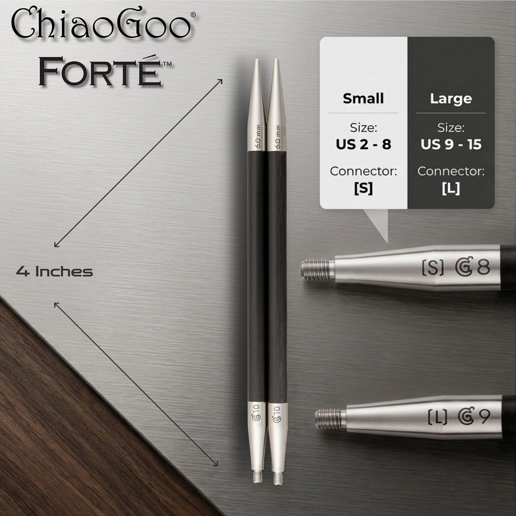 ChiaoGoo Forte 4-Inch, US 11 (8 mm) [L] IntChg. Circular Needle Tips