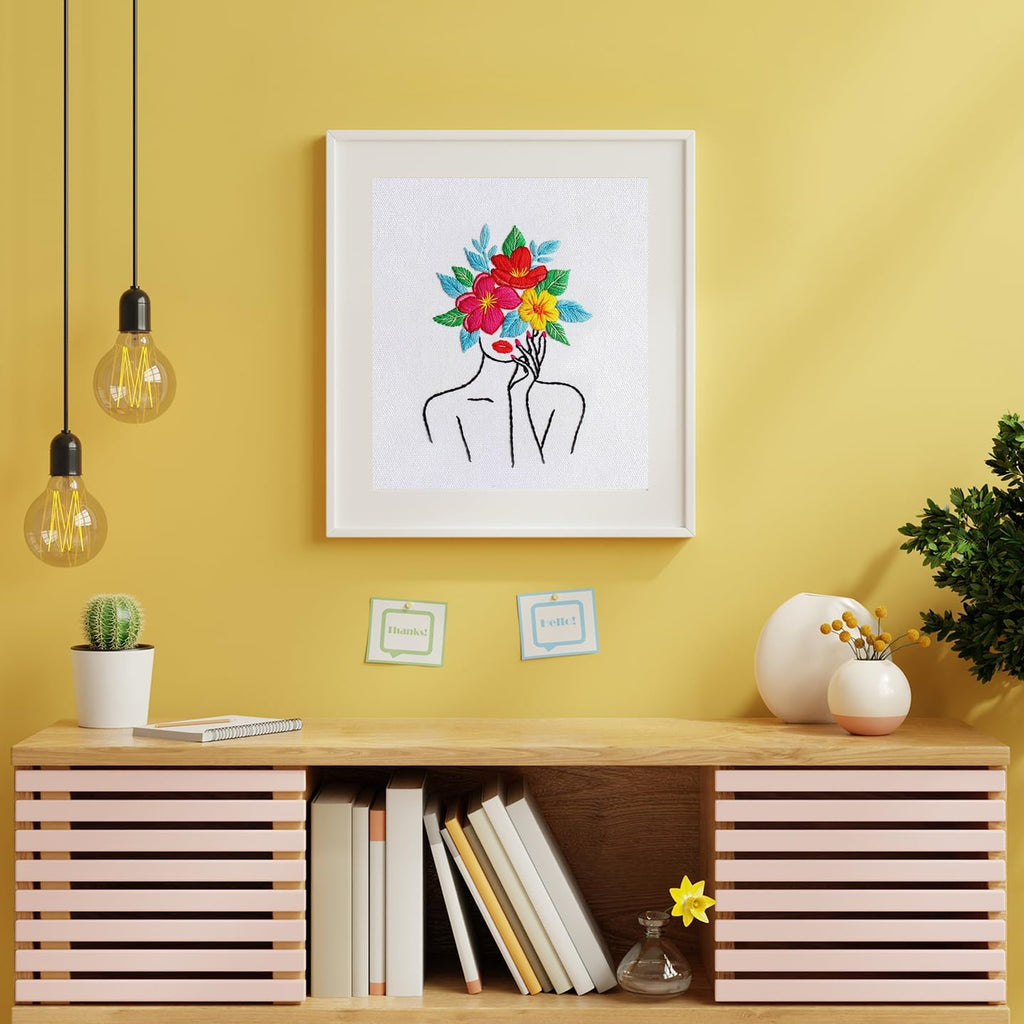 Louise Maelys Flower Woman Embroidery Kit for Beginners DIY Gift Set