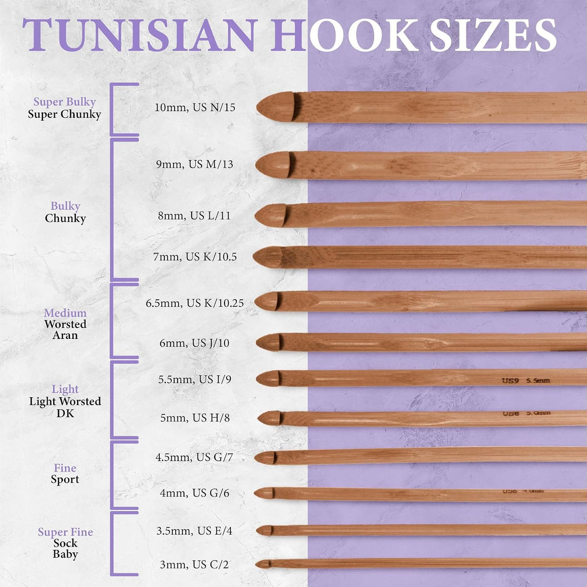 JubileeYarn Bamboo Tunisian Circular Crochet Hook - 8mm