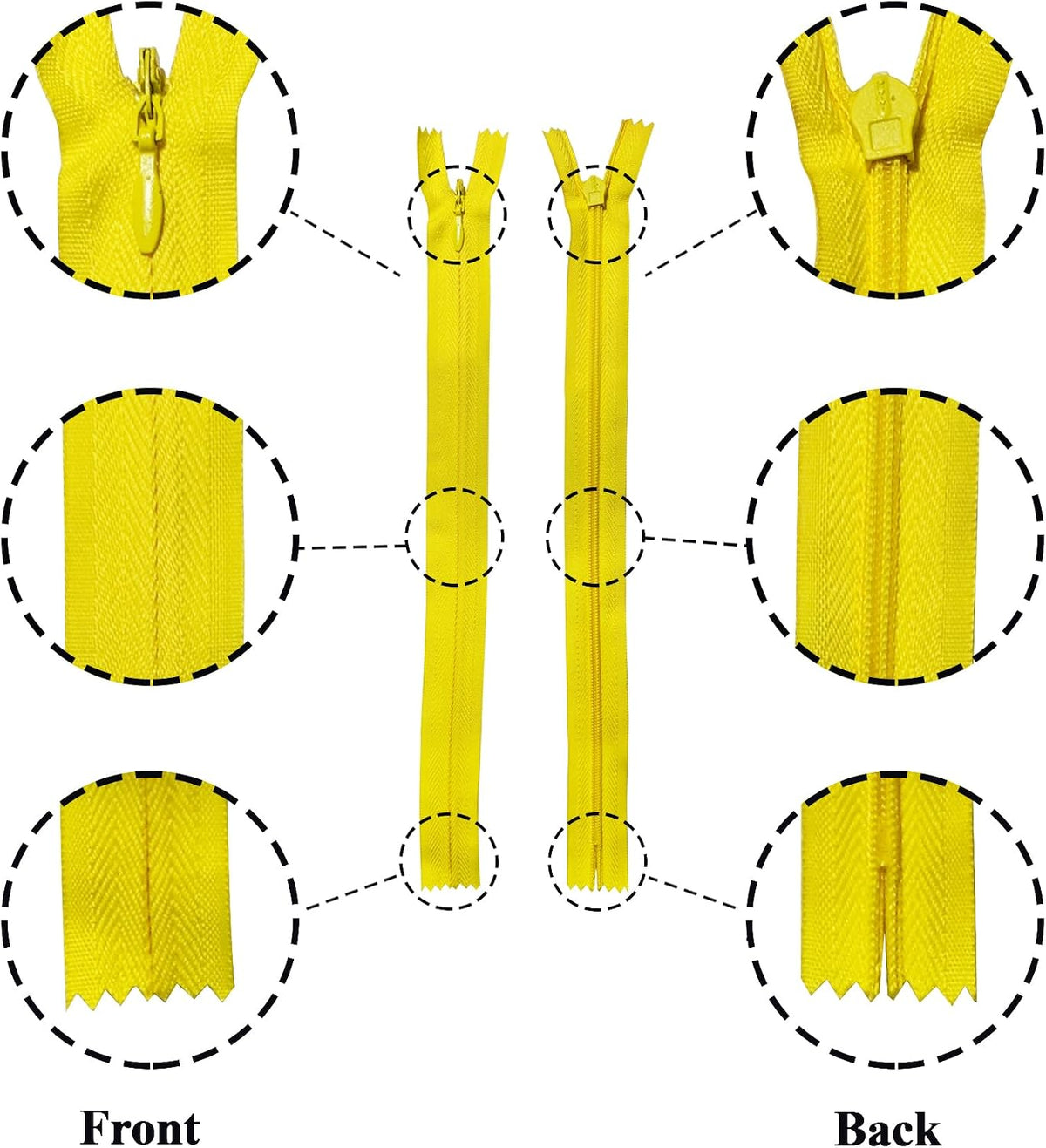KGS Invisible Zippers for Sewing - 20 Pack 20 Assorted Colors 12 Inch
