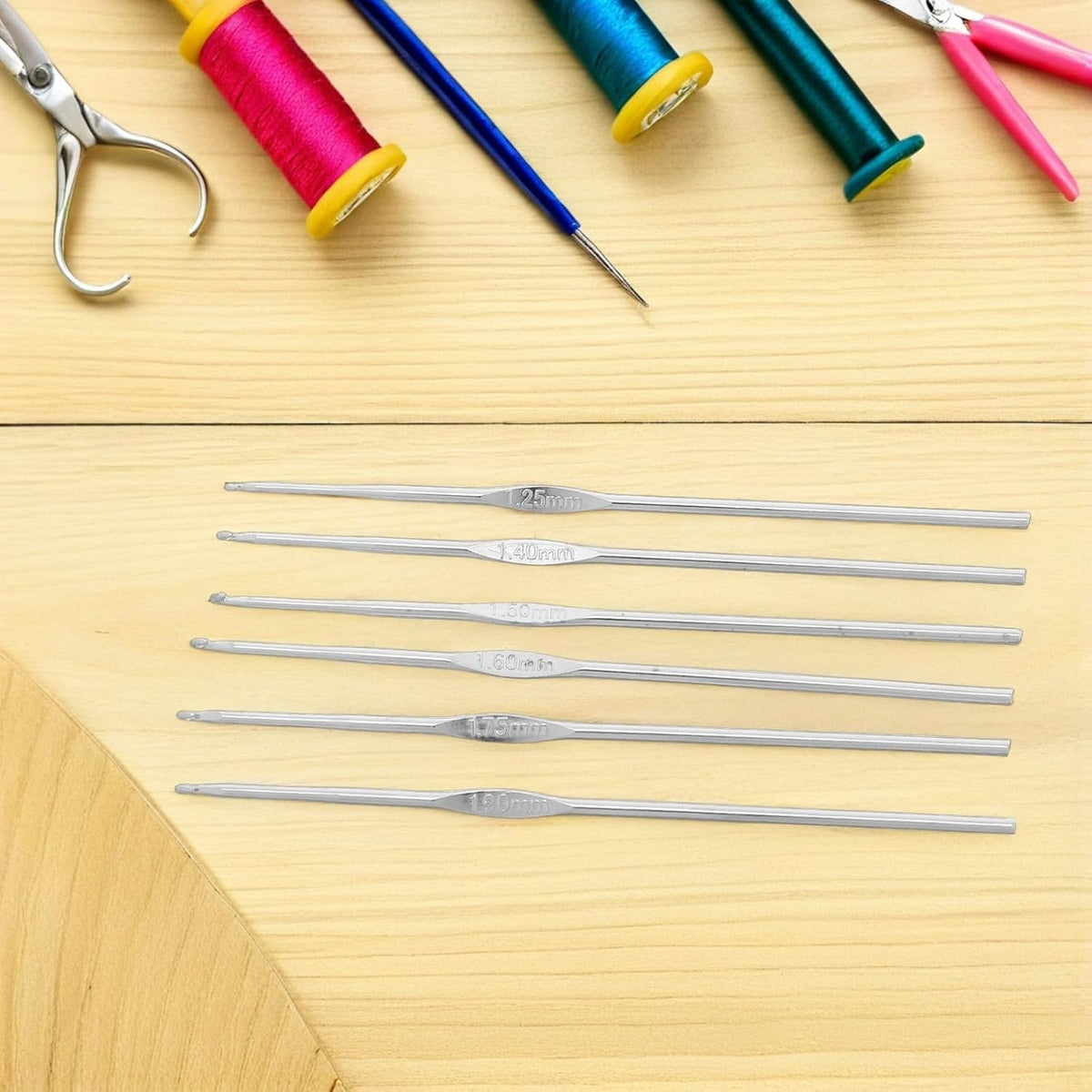 Crochet Hook Set Stainless Steel 12pcs for Beginners, Assorted