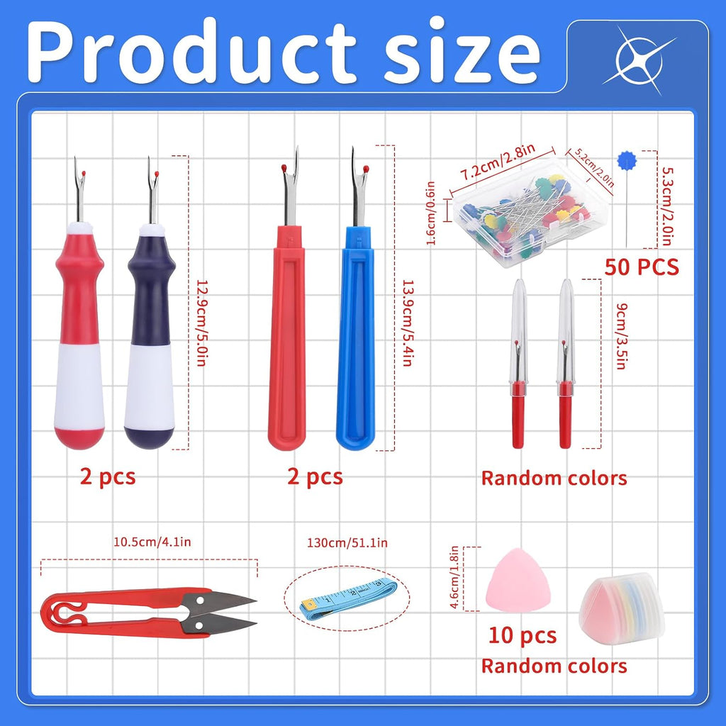 SOCNITC 68 Pcs Seam Ripper Tool Kit Stitch Rippers with Tailors Chalk