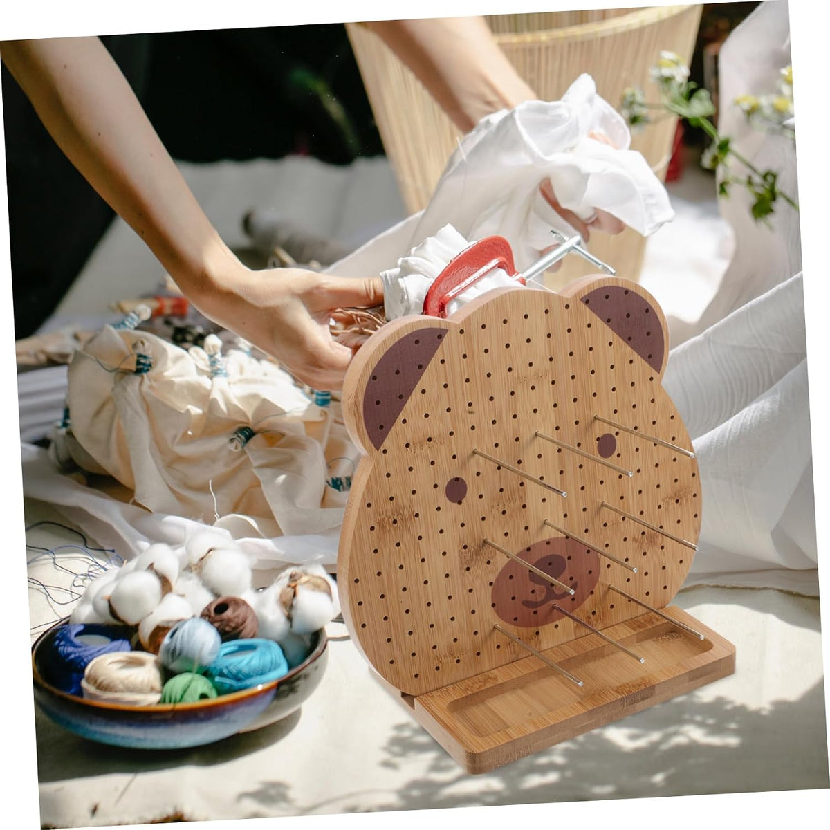 Wooden Crochet Blocking Board Set for Fiber Crafters, Adjustable Pins