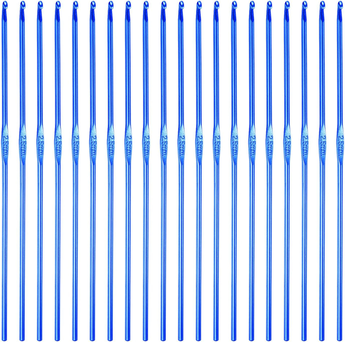 uxcell 20Pcs Aluminum Crochet Hook 2.5mm Knitting Needles for DIY