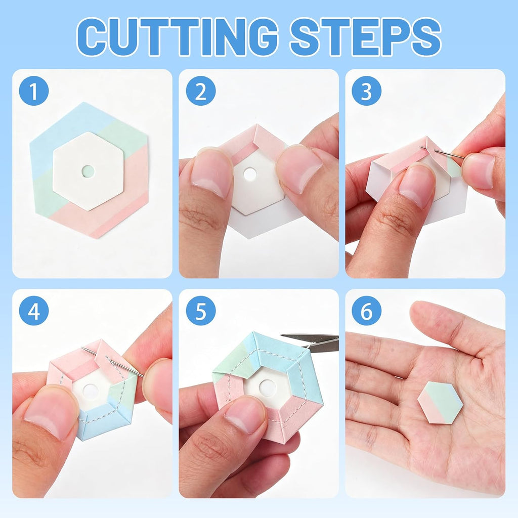 1000 PCS 0.5 Inch Hexagon Paper Piecing Templates for Quilting