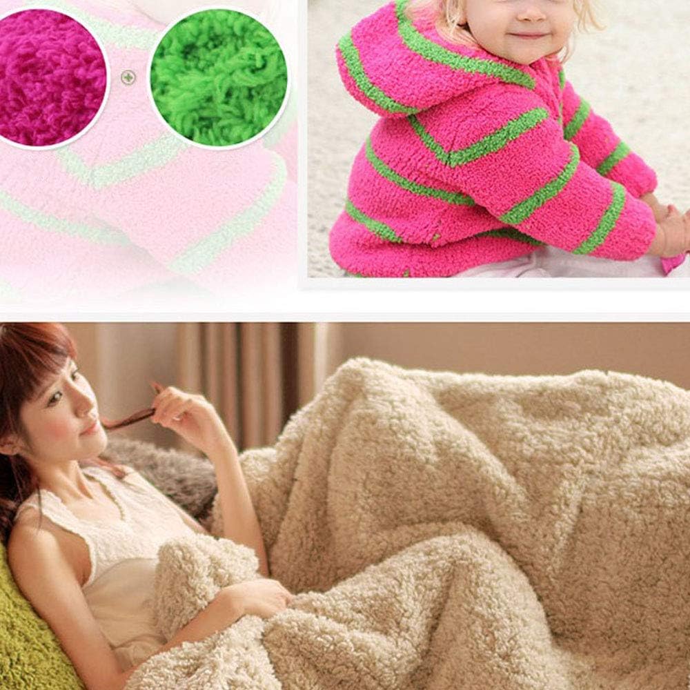 Warm Coral Fleece Fluffy Knitting Yarn Shaggy Yellow White Blue Pink