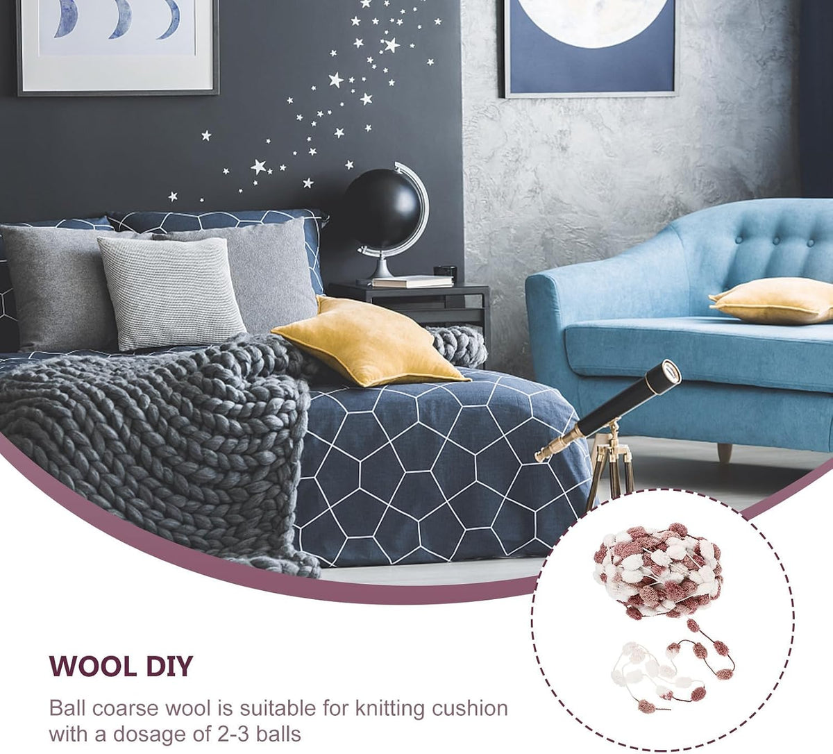 Polyester Crochet Yarn Roll for Knitting DIY Crafts and Home Decor