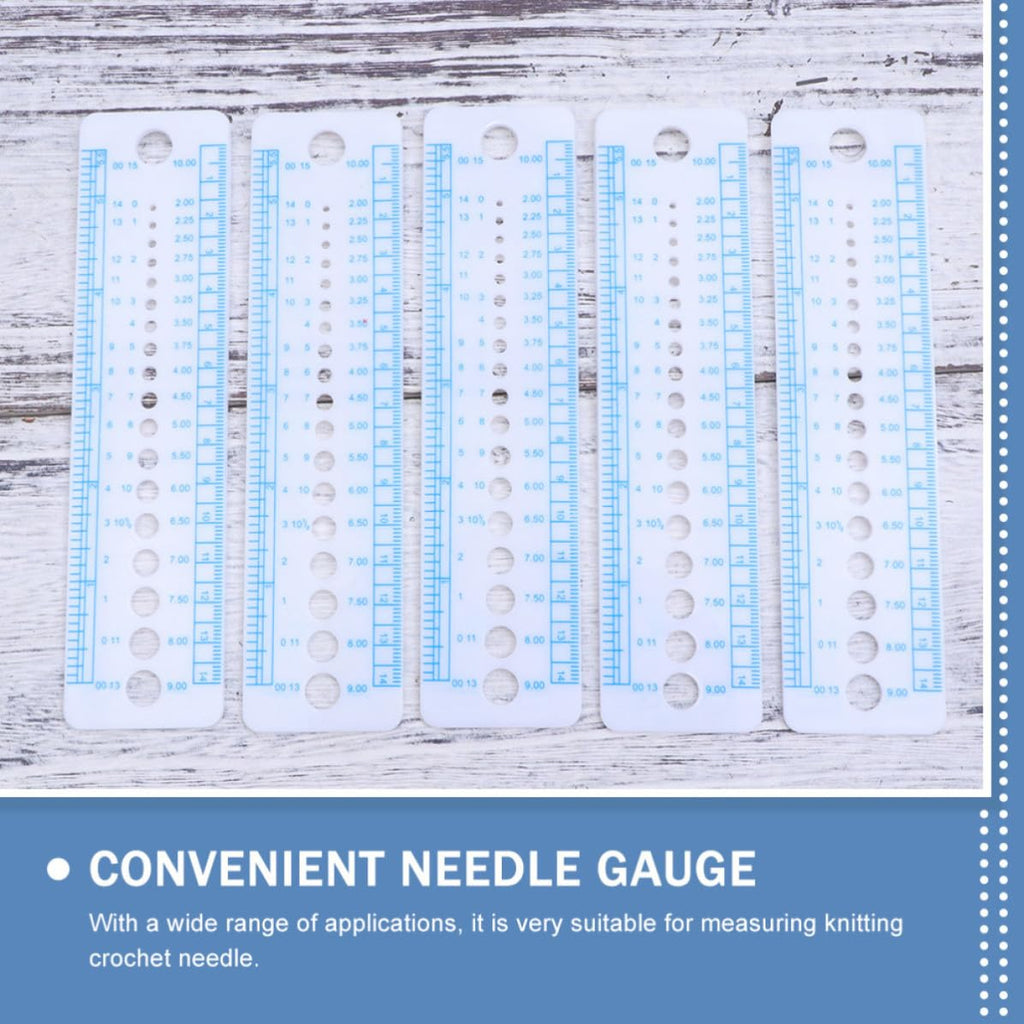 Plastic Knitting Gauge Ruler Set for Crocheters, 15 Pcs US Uk Sizes