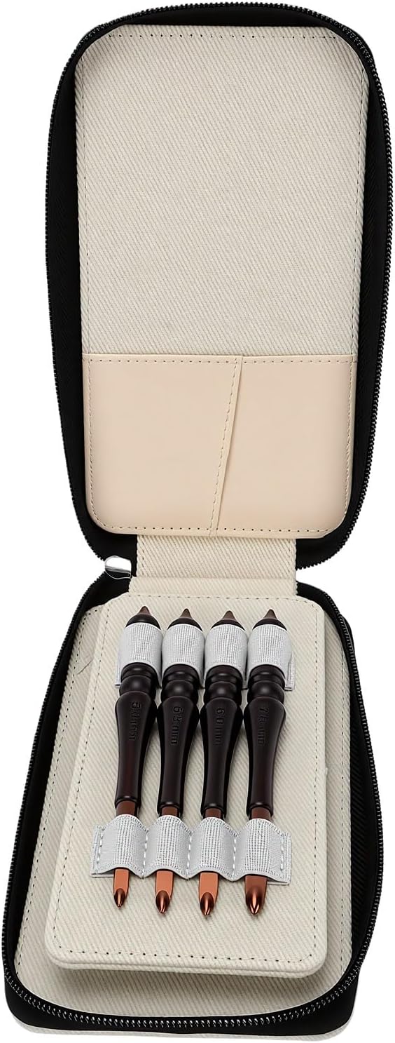 GOWENIC Crochet Hook Set 8 Pcs 3-7mm Ergonomic Aluminum with Wood