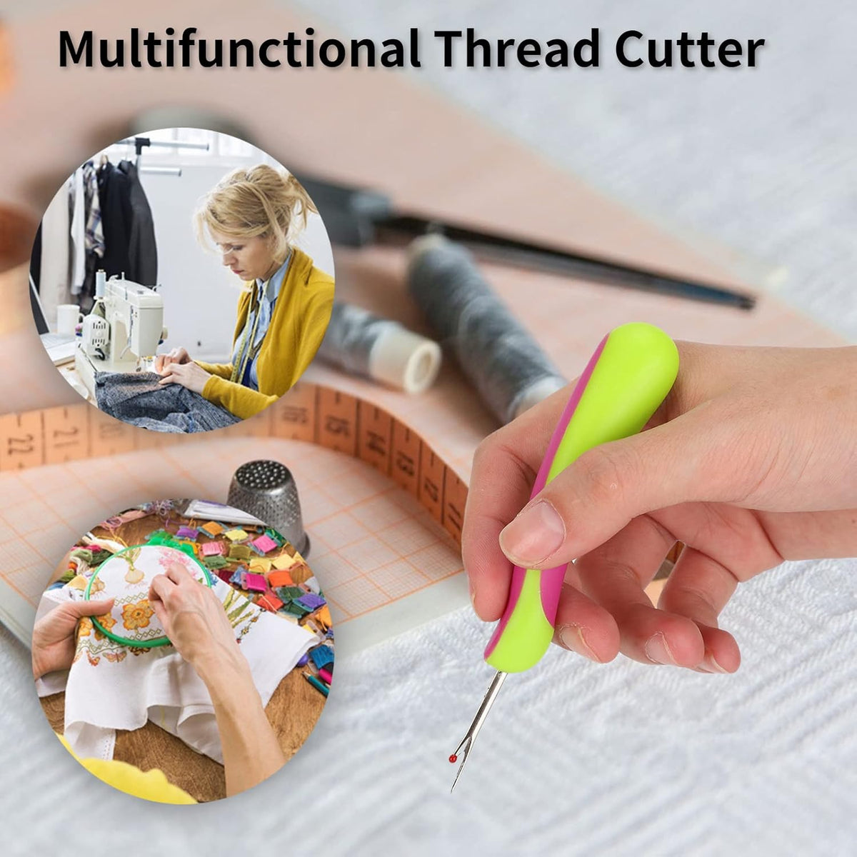 2PCS Seam Cutter, Ergonomically Designed Stitch Unpicker, Thread