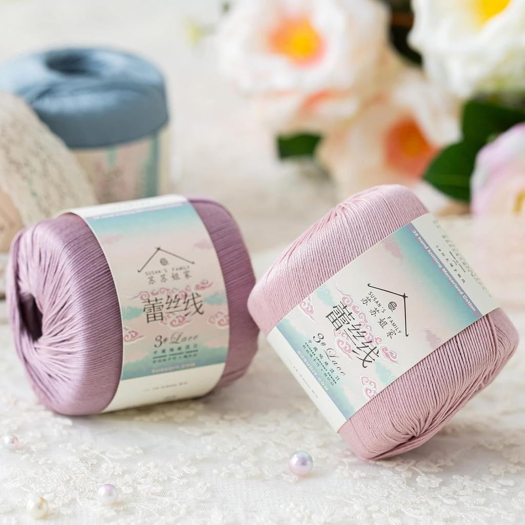 #3 Lace Combed Yarn 3pk-3×40g/131YdsQuartz Pink