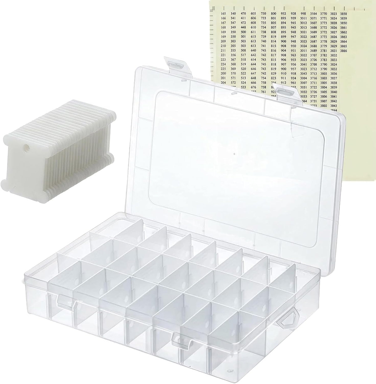Embroidery Floss Cross Stitch Organizer Box Set 50 Pcs White Plastic