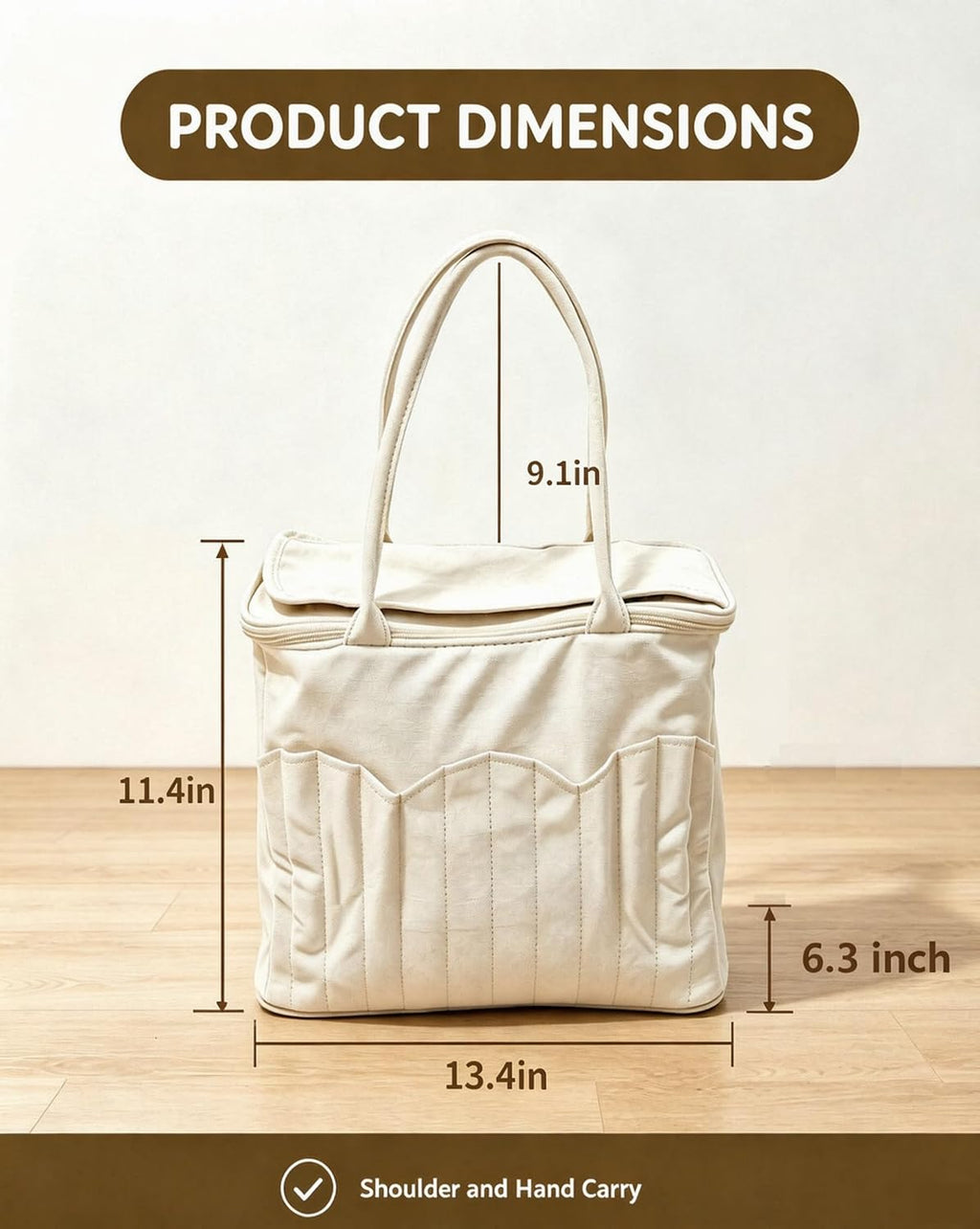 Crochet Bag Organizer for Yarn, Canvas Tote, White, Women Crocheters