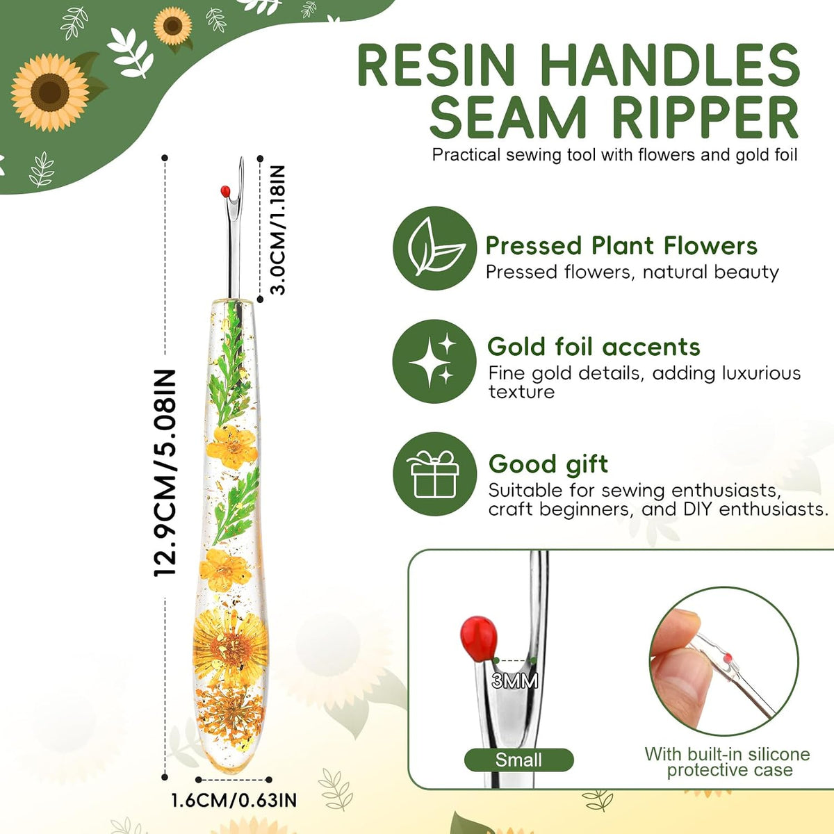 Seam Ripper, Small Seam Rippers for Sewing, Resin Handles Thread