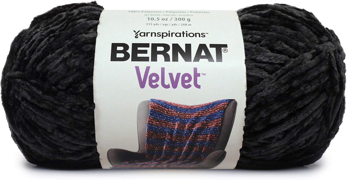 Bernat Velvet Yarn, 10.5 oz, 1 Ball, Blackbird