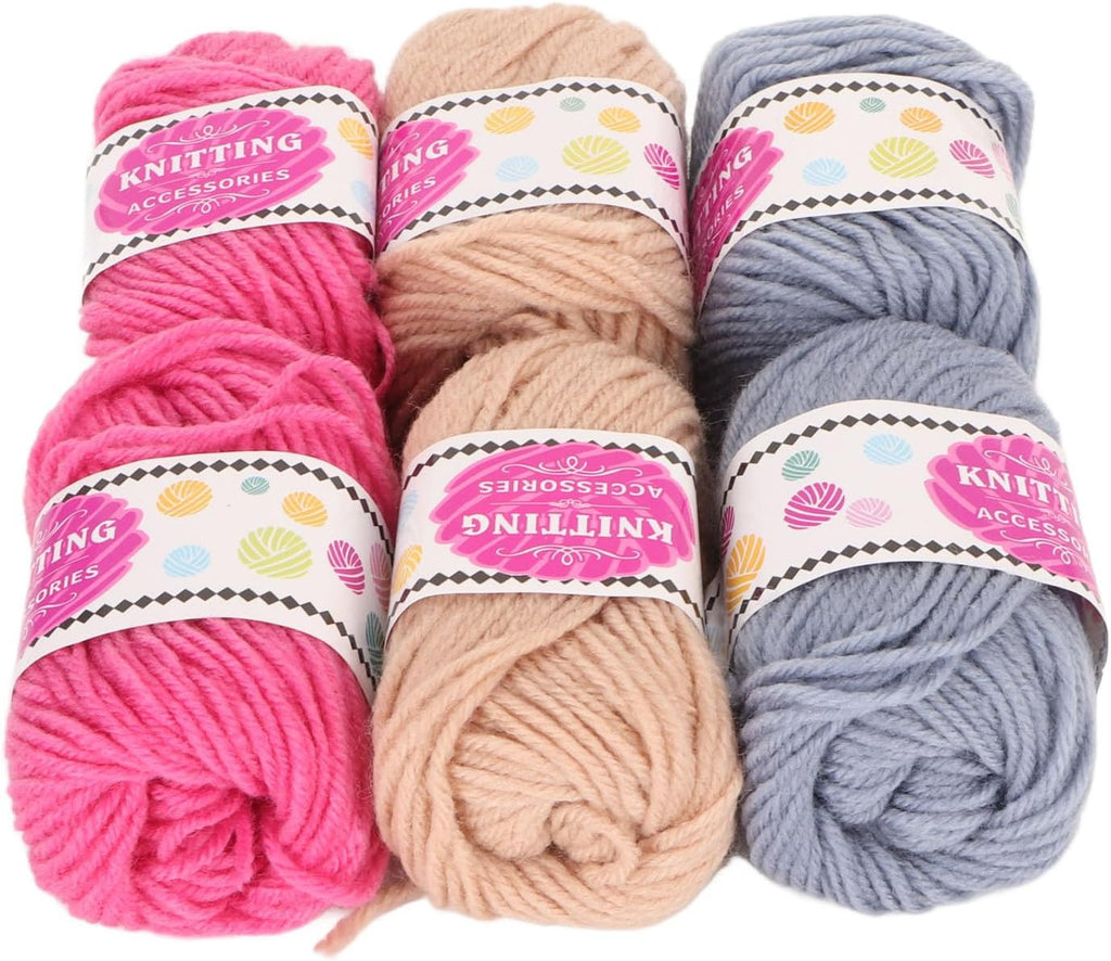 6Pcs Crochet Knitting Yarn, Soft Bright Multi Purpose Yarn for