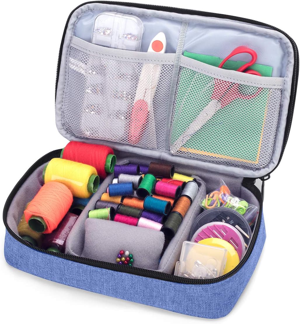 Luxja Double-Layer Sewing Organizer, Dark Blue