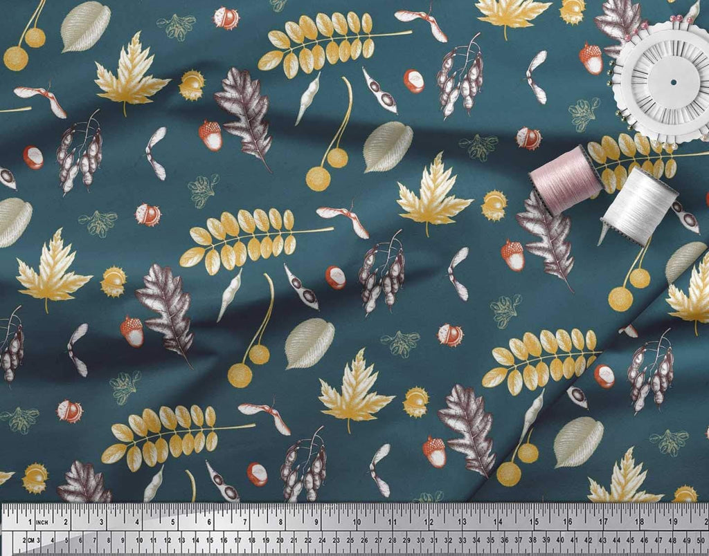 Soimoi Cotton Canvas Blue Fabric - by The Yard - 56 Inch Wide