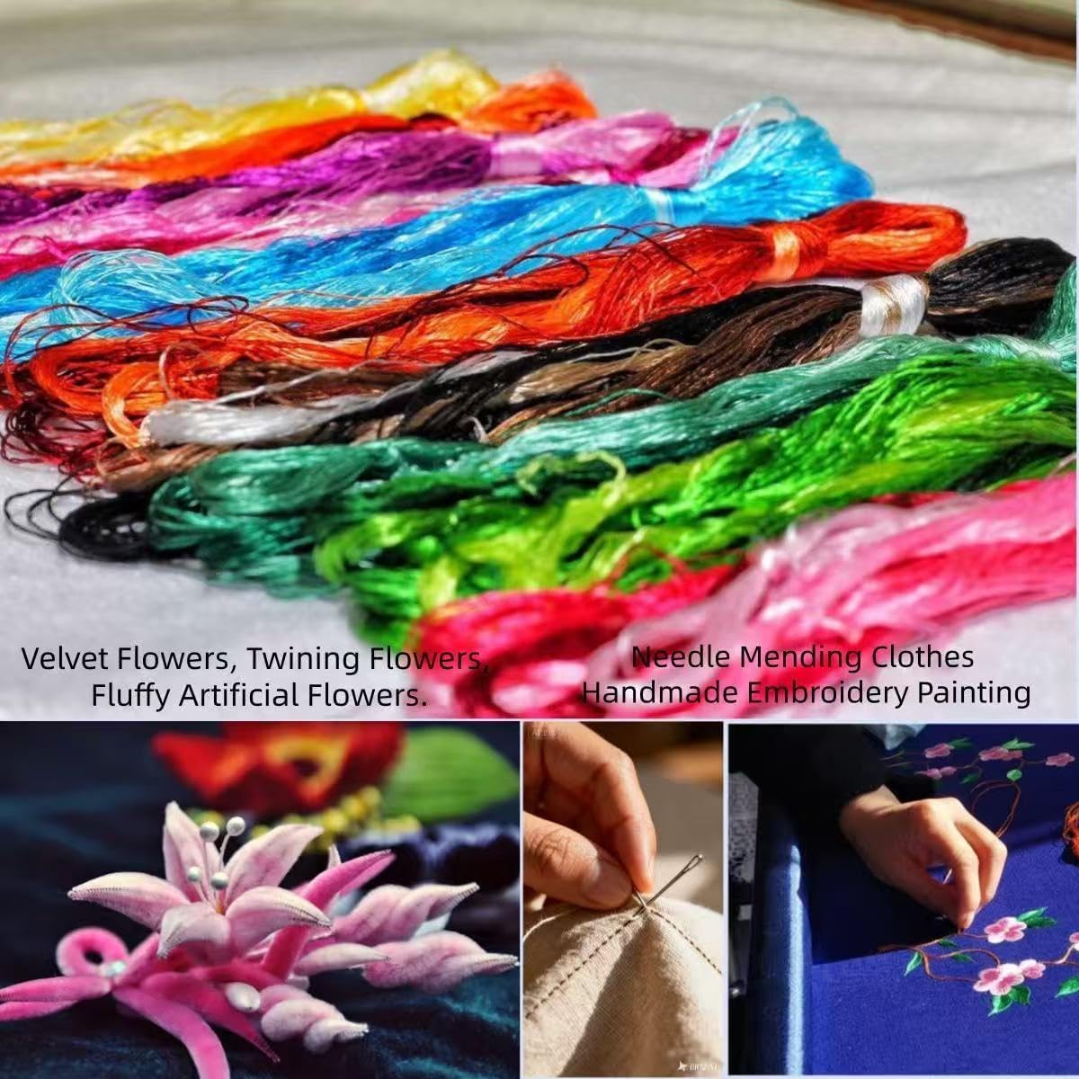 100% Mulberry Silk Embroidery Thread 8 Colors 22m Each (35)