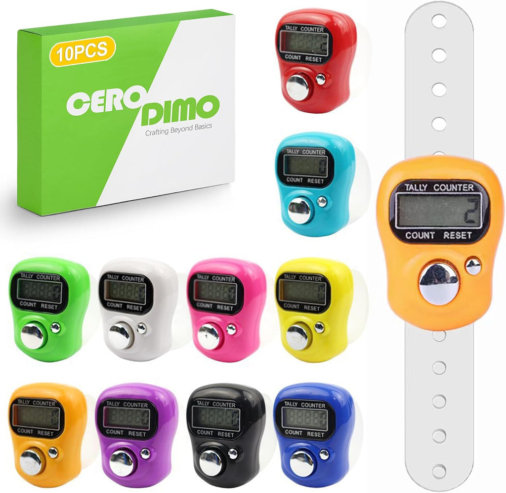 10-Pack Mini LCD Digital Finger Clicker Counter, 5-Digit Handheld