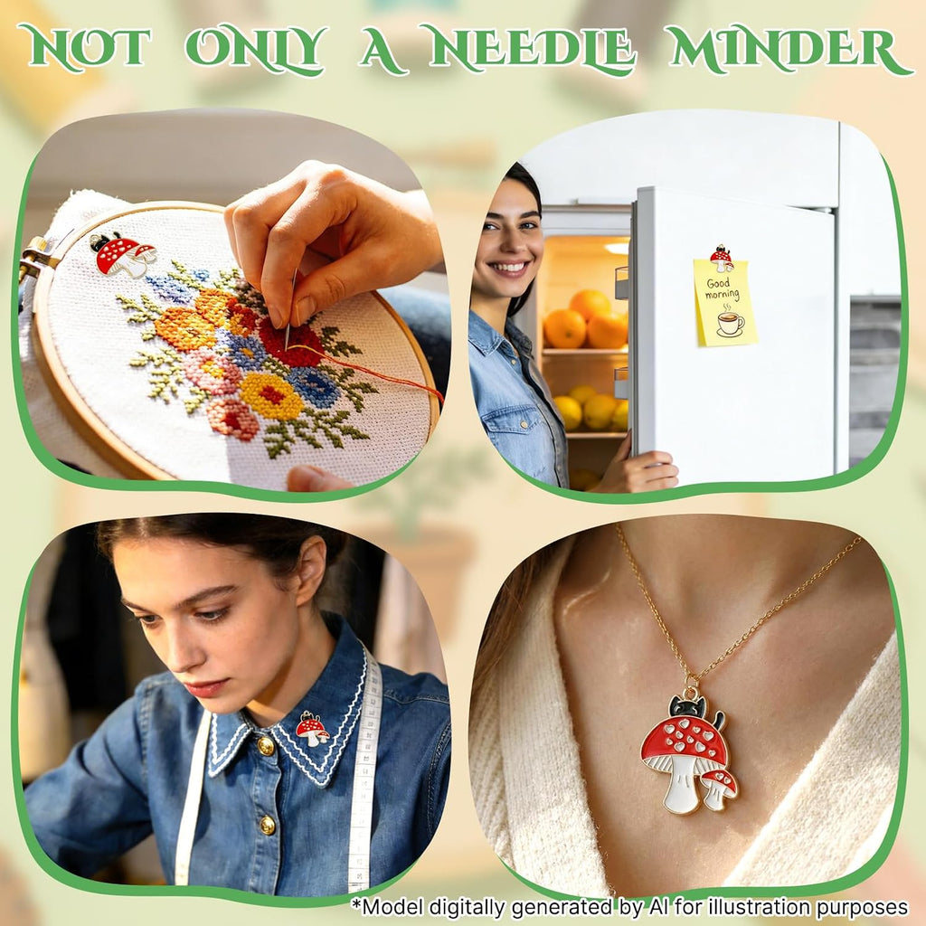 WUSUTE Cat Needle Minder for Cross Stitch, Cute Cartoon Needle Minder