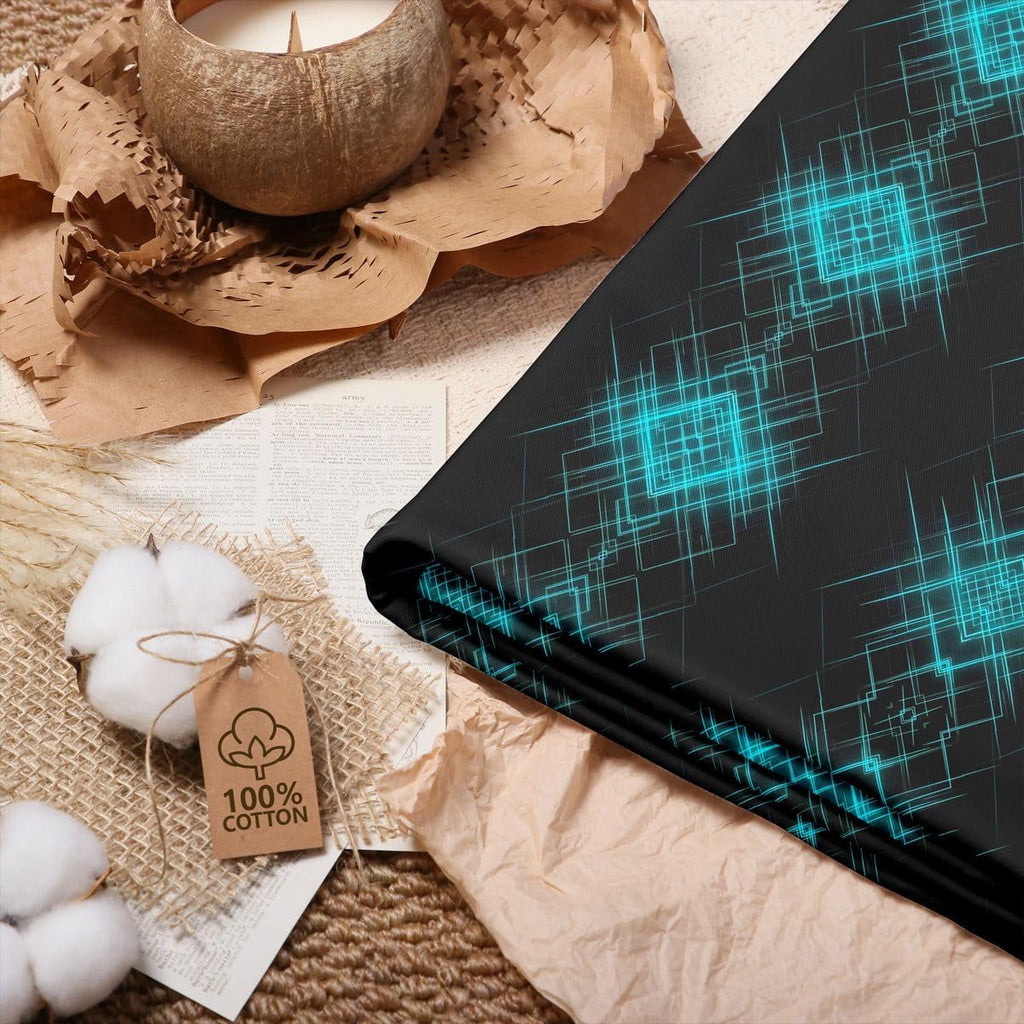 jejeloiu Teal Blue Cotton Fabric by The Yard 1 Yard