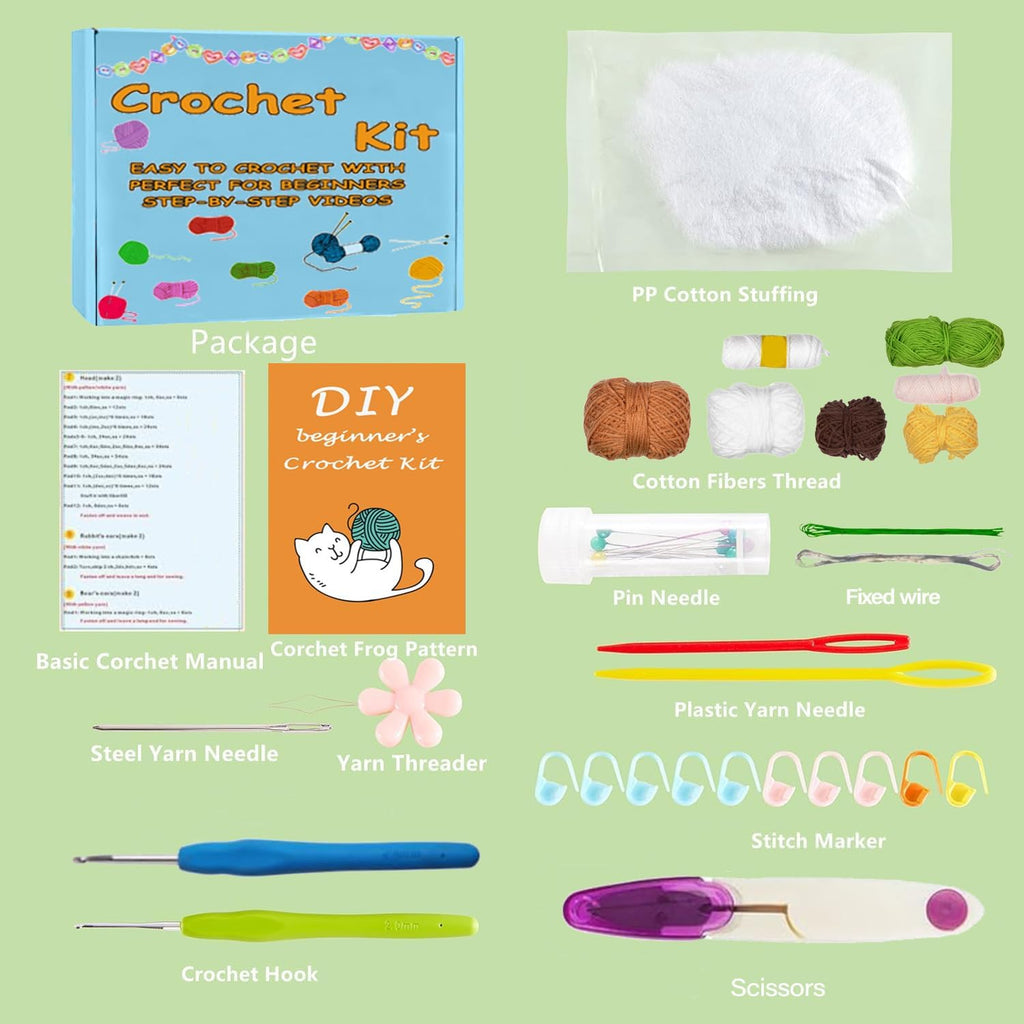 XIANFANG Crochet Kit for Beginners,Pink Tulip Crochet Kit Beginner
