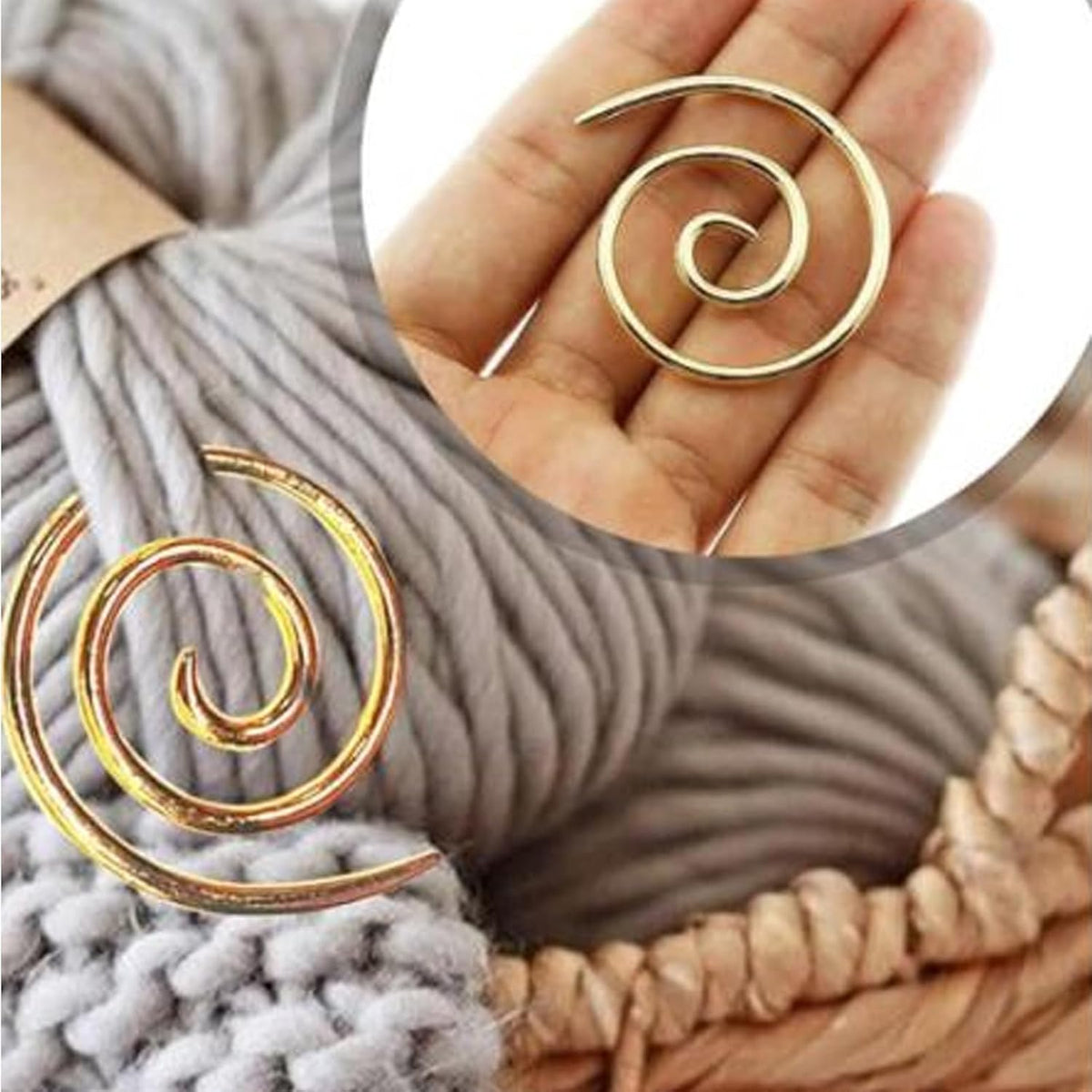 Spiral Cable Knitting Needles Set, 9PCS Metal Circular Needles with