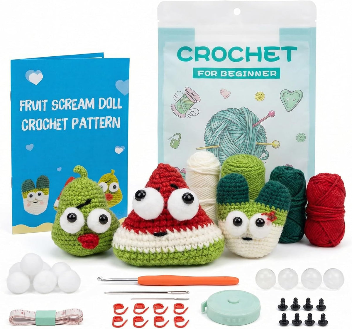 Kovarela Crochet Kit for Beginners, Plant Family Amigurumi with Video