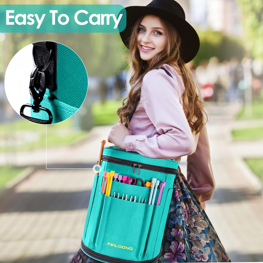 Expandable Crochet Bag, Yarn Storage Organizer & Knitting Tote Bag