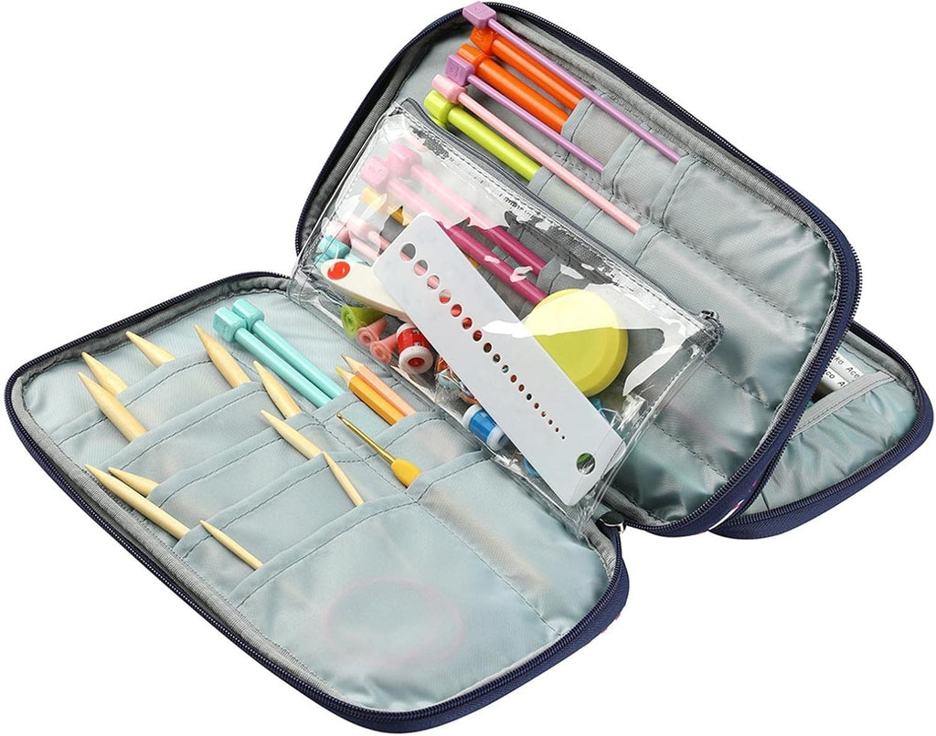 Crochet Hook Case Zipper Organizer Bag Knitting Accessories Storage