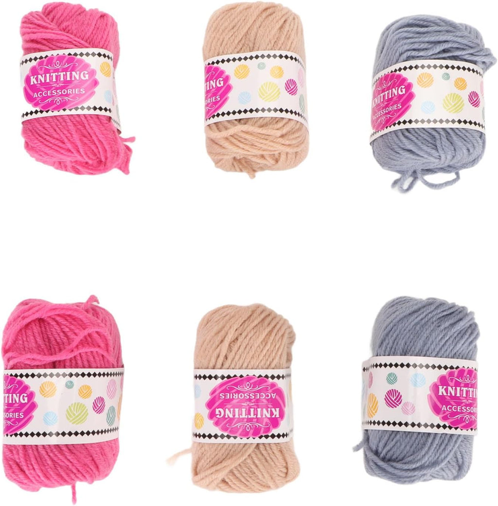 6Pcs Crochet Knitting Yarn, Soft Bright Multi Purpose Yarn for