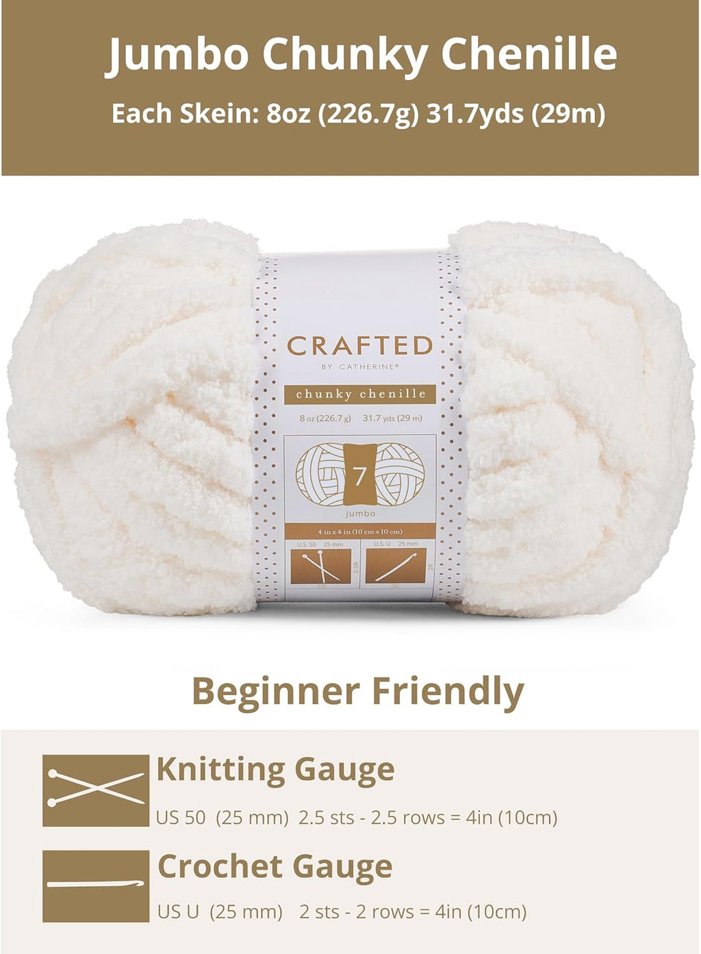Chunky Chenille Yarn for Knitting & Crocheting - 8 Pack