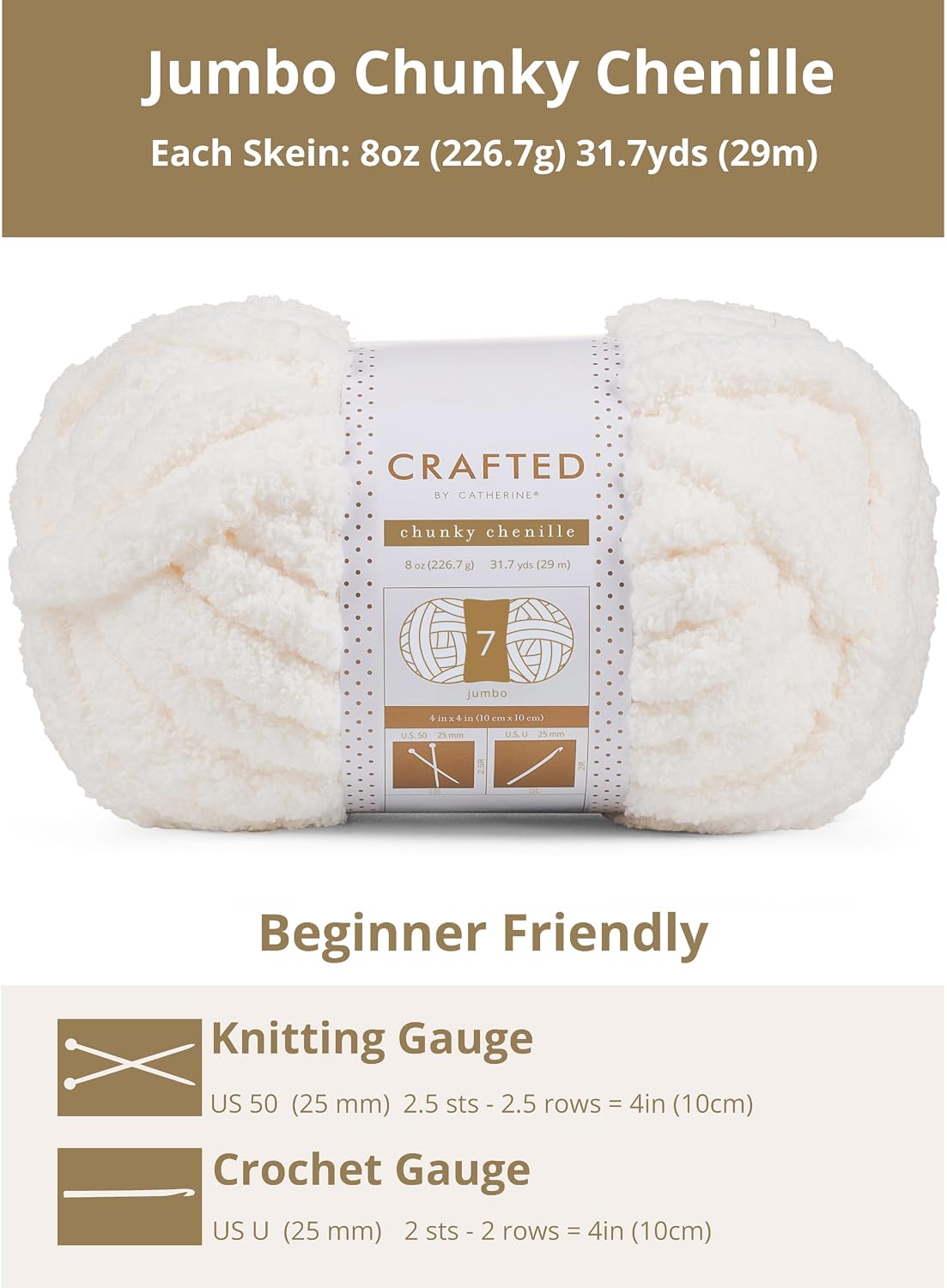 Chunky Chenille Yarn for Knitting & Crocheting - 8 Pack