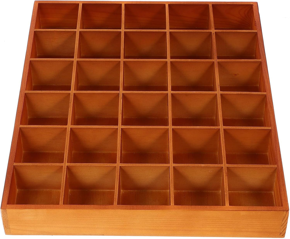 Compartment Wooden Storage Tray Organizer for Jewelry Earrings and Tea