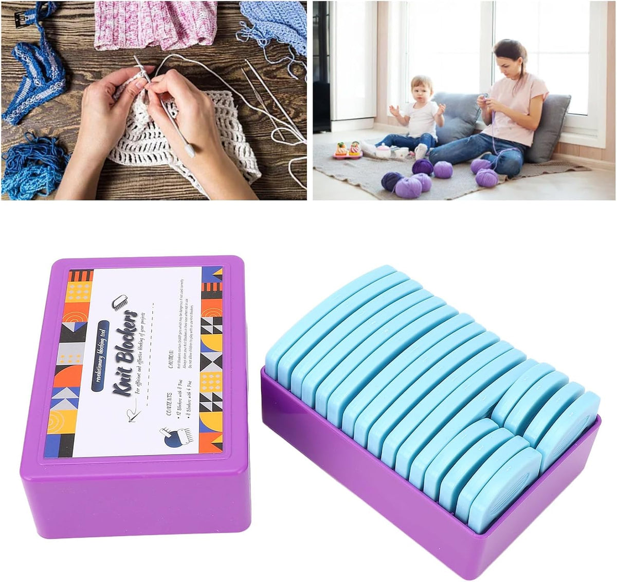Asixxsix 20PCS Knit Blocking Pins Kit 0.8 inch Pin (Sky Blue)