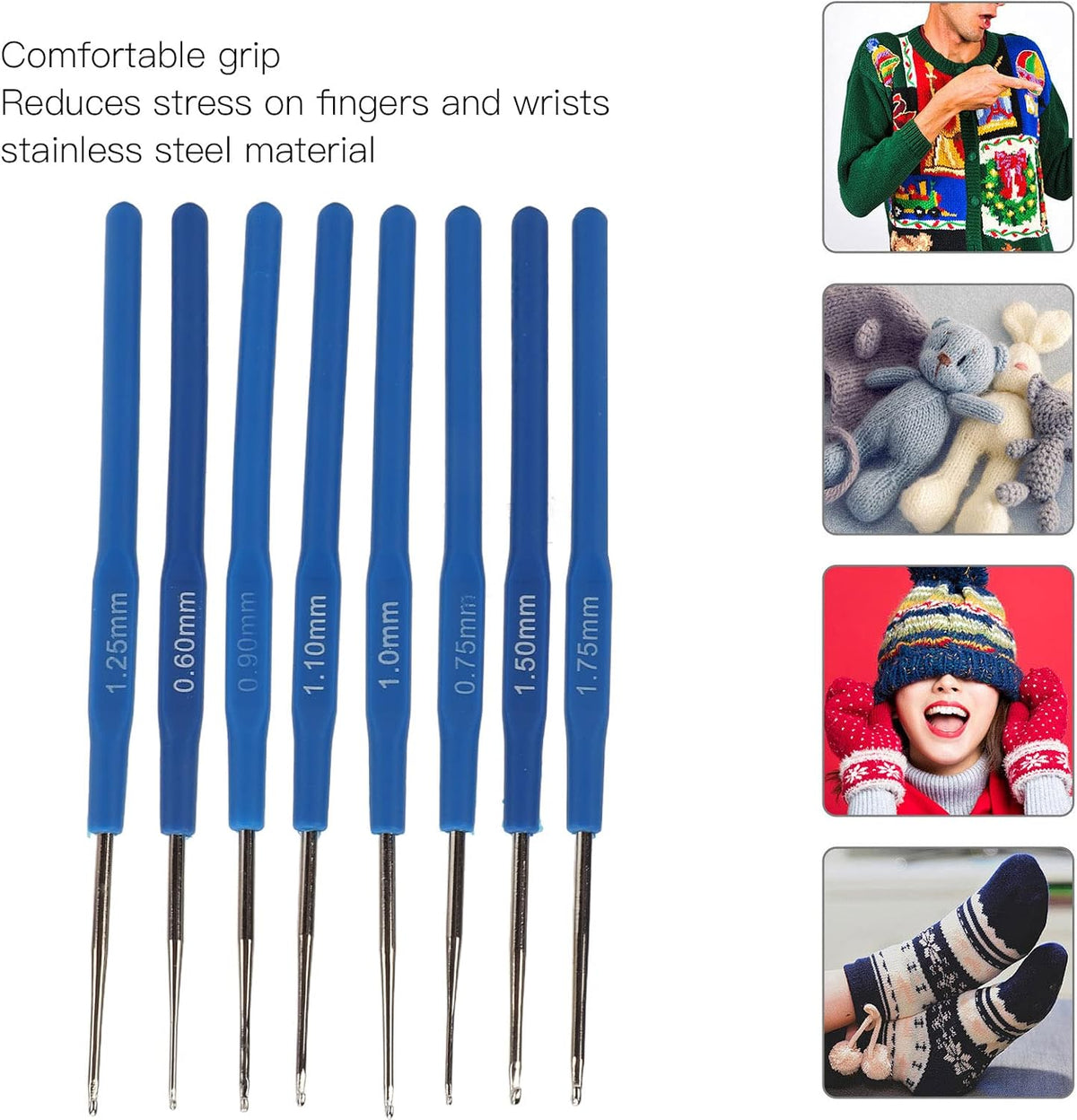 8 Pieces of Crochet Hooks DIY Yarn Weave Tools, Small Sizes 0.6mm to