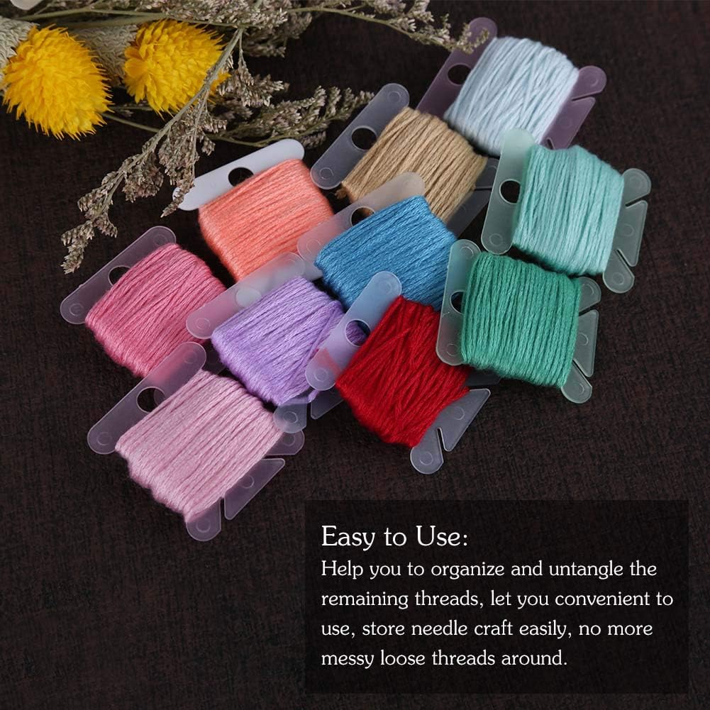 LOKUNN Embroidery Floss Bobbins 100 PCS Embroidery Floss Organizer