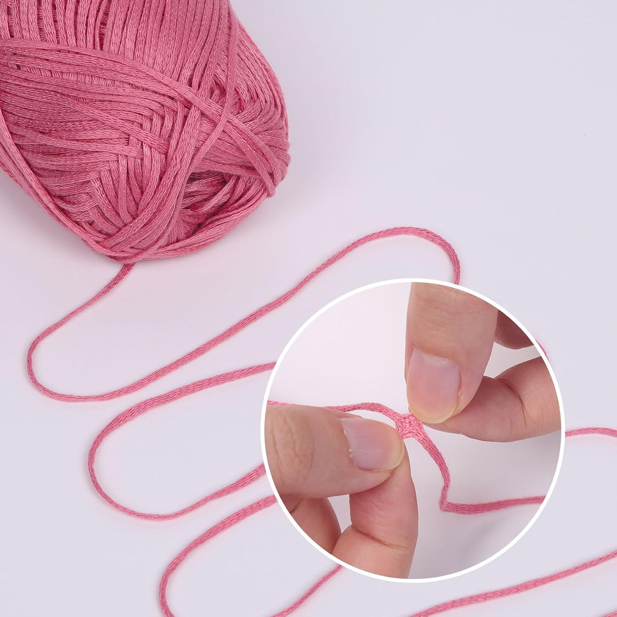 NICEEC 4 Skeins Soft Tube Yarn 100% Acrylic - Dark Pink