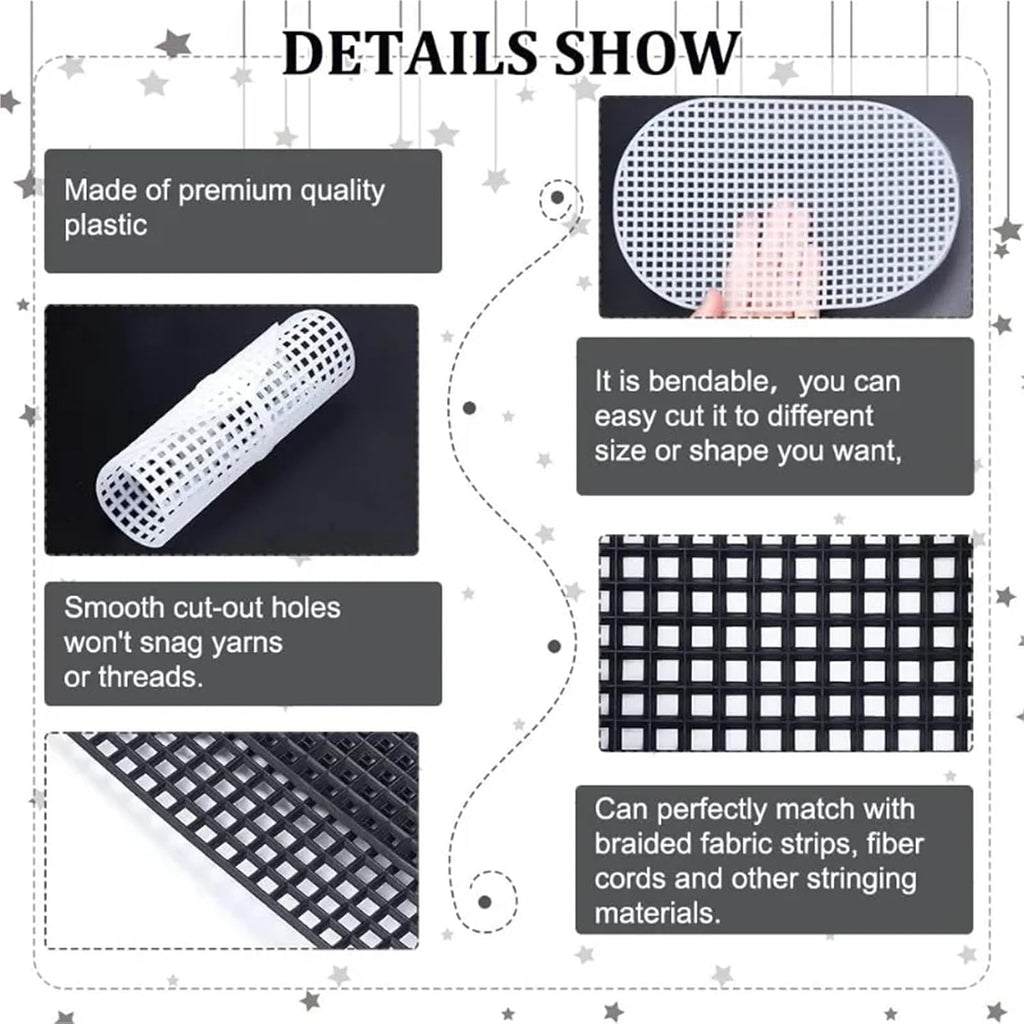 Needlepoint Canvas 16pcs Oval 5 Mesh Plastic Canvas Sheets for