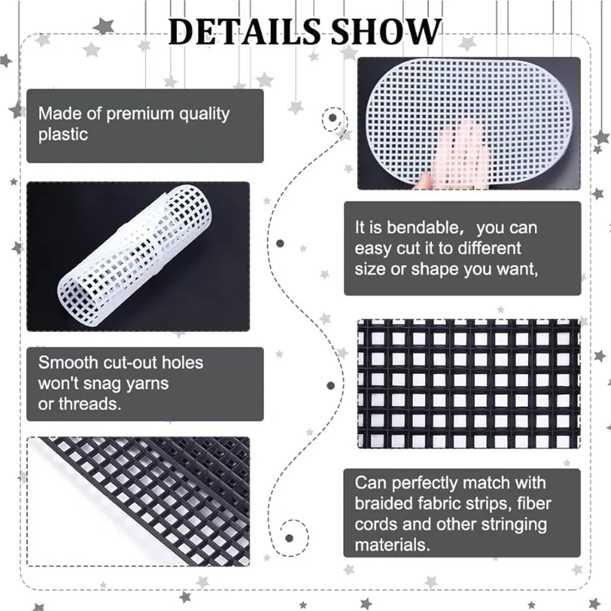Needlepoint Canvas 16pcs Oval 5 Mesh Plastic Canvas Sheets for
