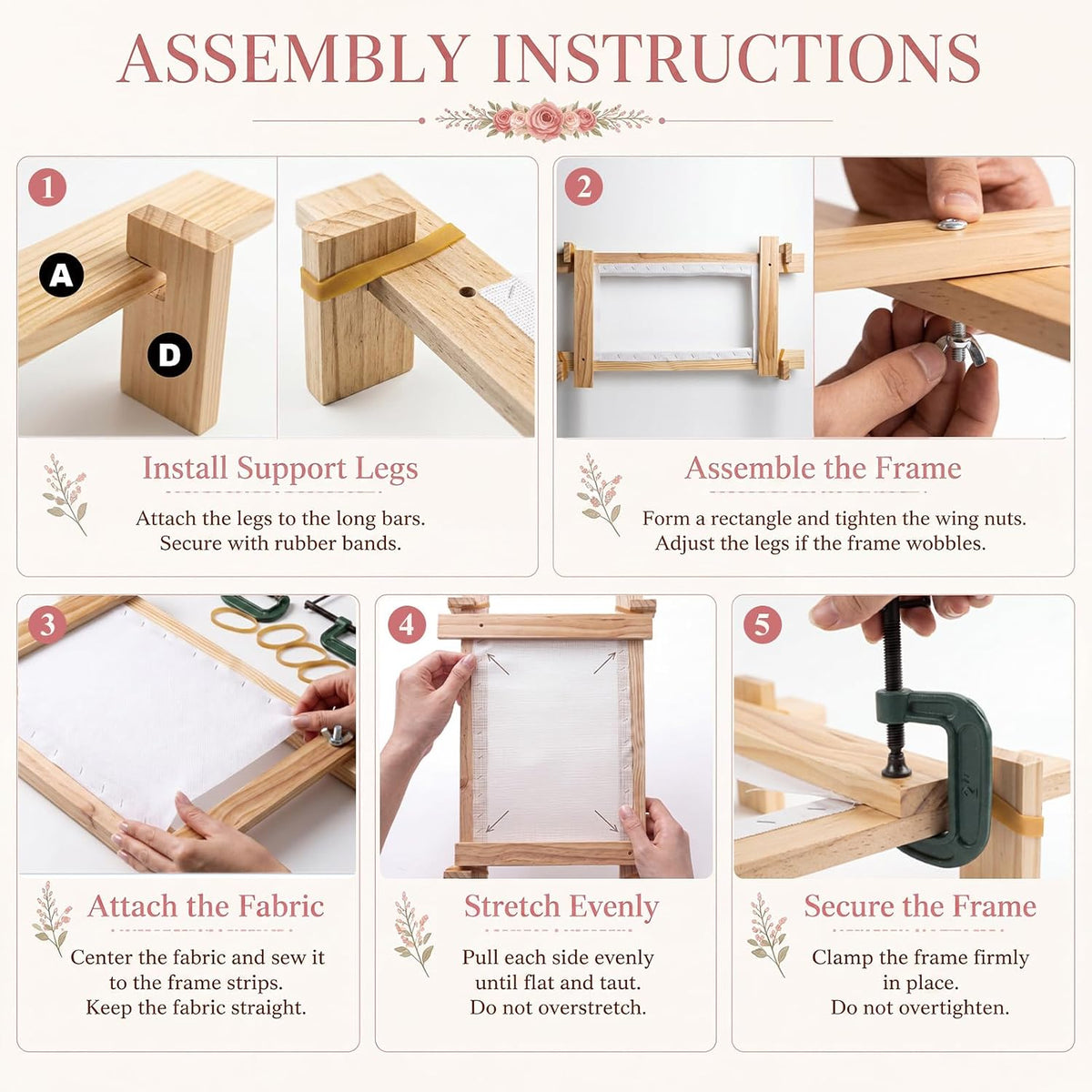 Lanties Adjustable Embroidery Frame Stand, 28 x 14 in, Hands Free