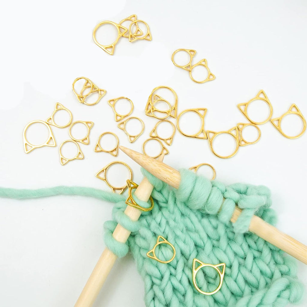 Hilsayum 30Pcs Cat Stitch Markers for Crocheting,Crochet Stitch