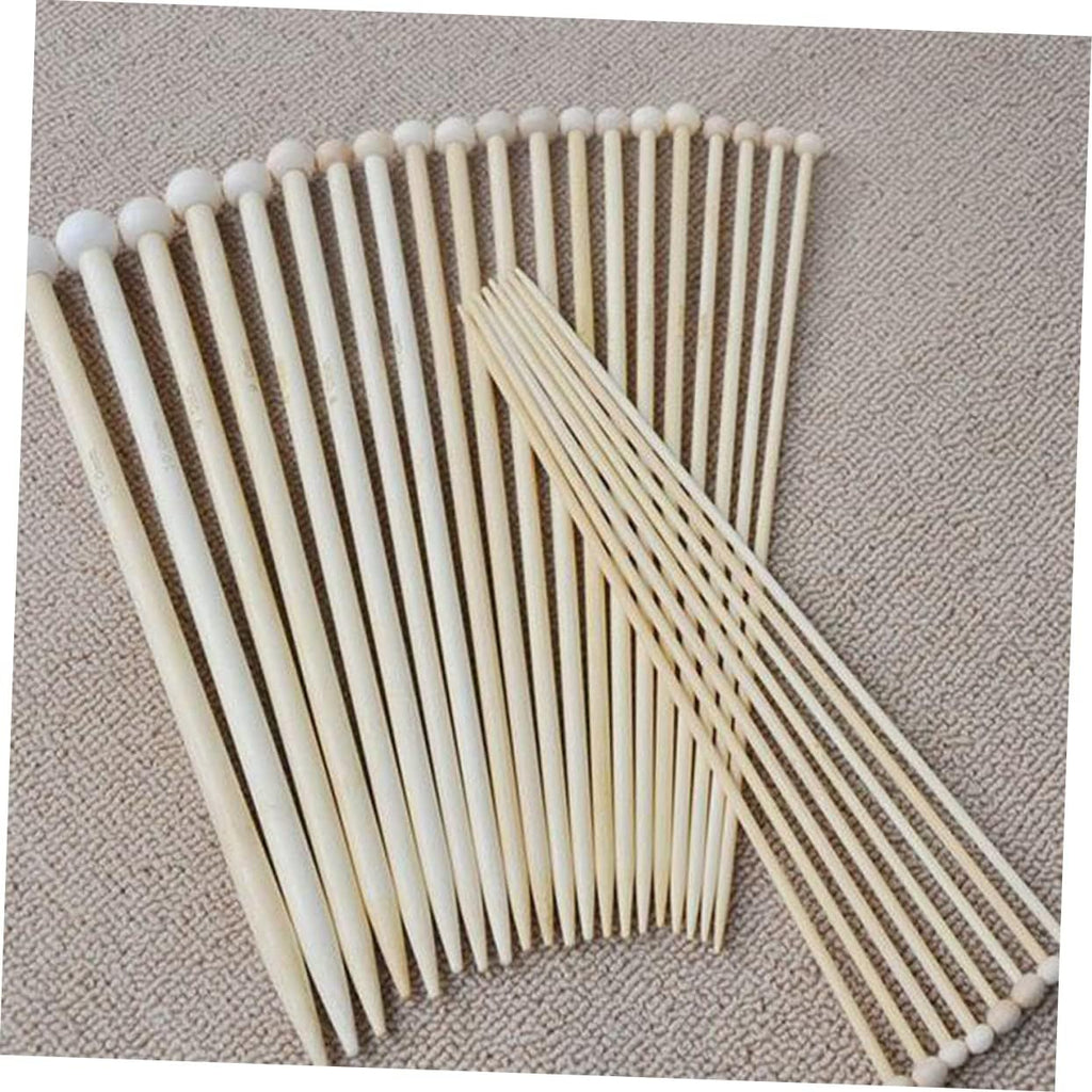 36 Piece Single Pointed Knitting Needles for Beginners, Khaki Plastic