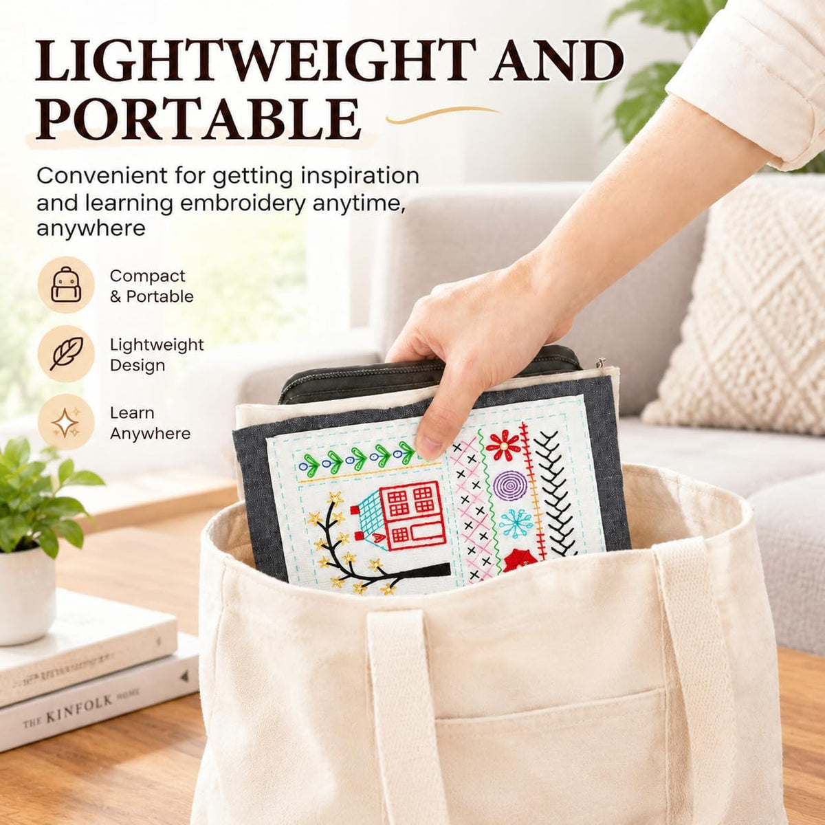 Embroidery Stitch Book Kit for Adults & DIY Craft Enthusiasts
