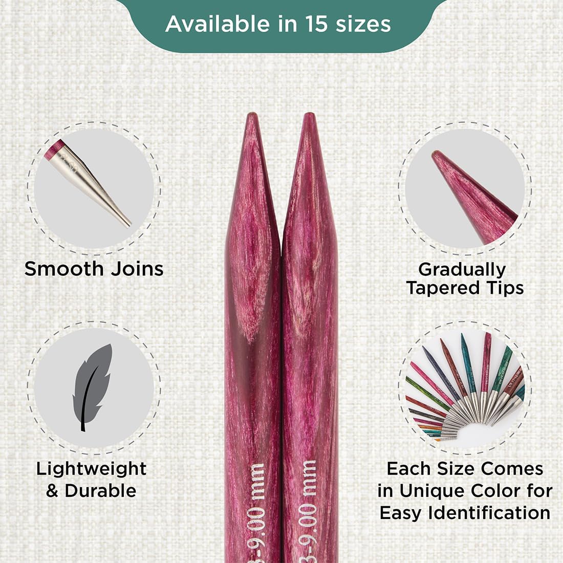 KnitPro Dreamz Interchangeable Circular Needles 4" (10cm) | US Size 13