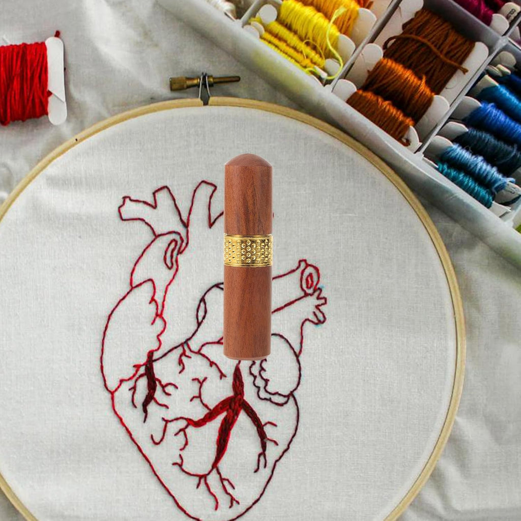 Wooden Sewing Needle Case for Knitting Lovers Xmas Portable Tube